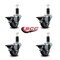 Service Caster 3'' Thermoplastic Rubber Swivel 1-1/4'' Expanding Stem Caster Set with Brake, 4PK SCC-EX20S314-TPRB-PLB-114-4 - alternate 2
